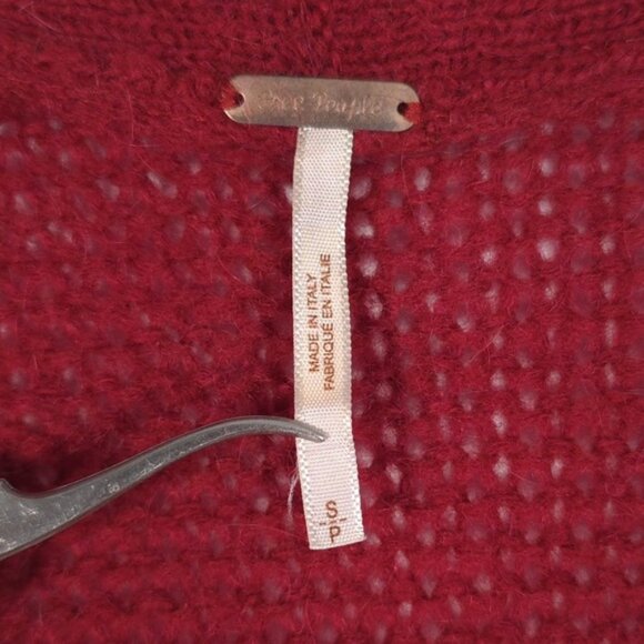 Free People Over The Rainbow Mohair Blend Cardigan Duster Sweater ITALY 🇮🇹 S/P - Picture 7 of 14